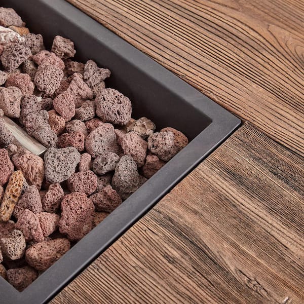 Kalmia Brown Rectangular Stone Fire Pit (No Tank Holder)