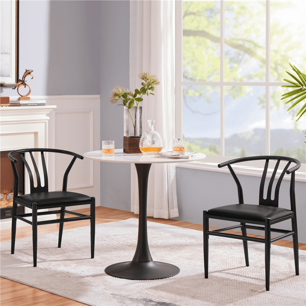 SMILE MART Dining Chair, Set of 2, Black