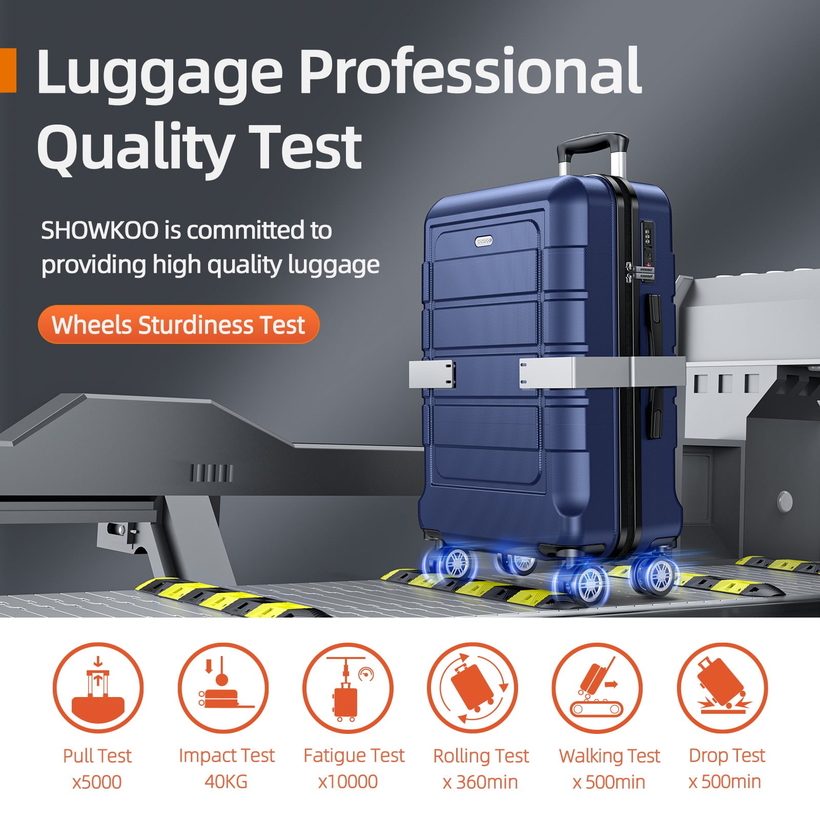 SHOWKOO 3 Piece Luggage Set Expandable ABS Hard Shell luggage Set Double Spinner Wheels Suitcase