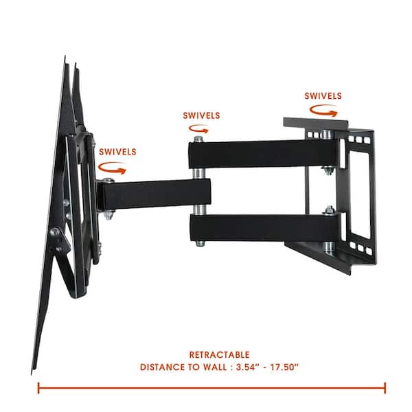 32 in. to 70 in. Full Motion Television Wall Mount in Black