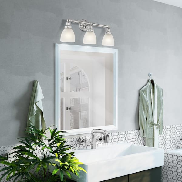 Classic 3 Light Polished Chrome Bath Vanity Light