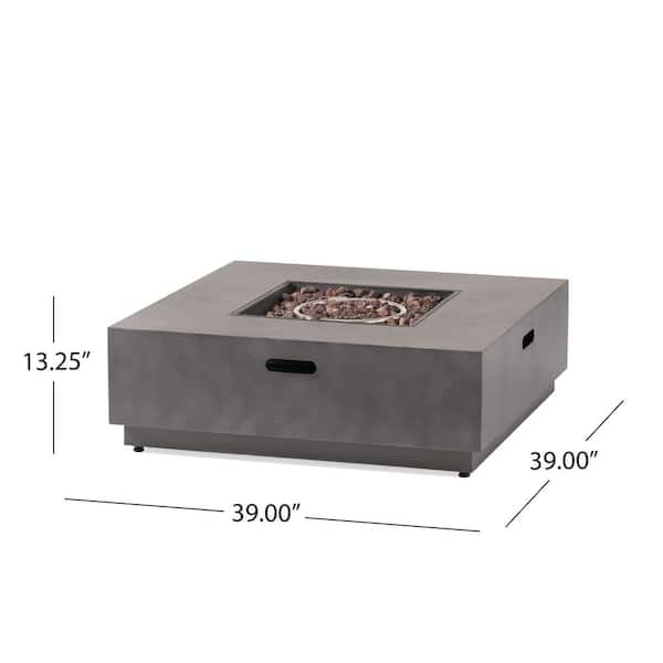 Reign Concrete Square Metal Fire Pit (No Tank Holder)