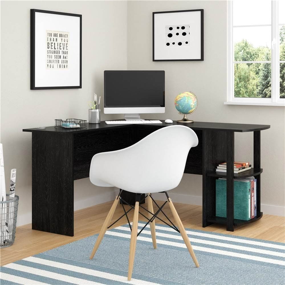Zimtown L-Shaped Corner Computer Office Desk Furniture,Black