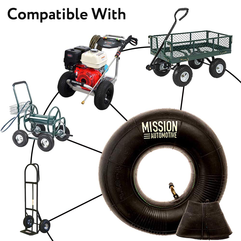 Mission Automotive 2-Pack of 4.10/3.50- 4 inch Lawn Mowers Tire Tubes- For Hand Trucks, Dollies, Wheelbarrows, Lawn Mowers, Trailers