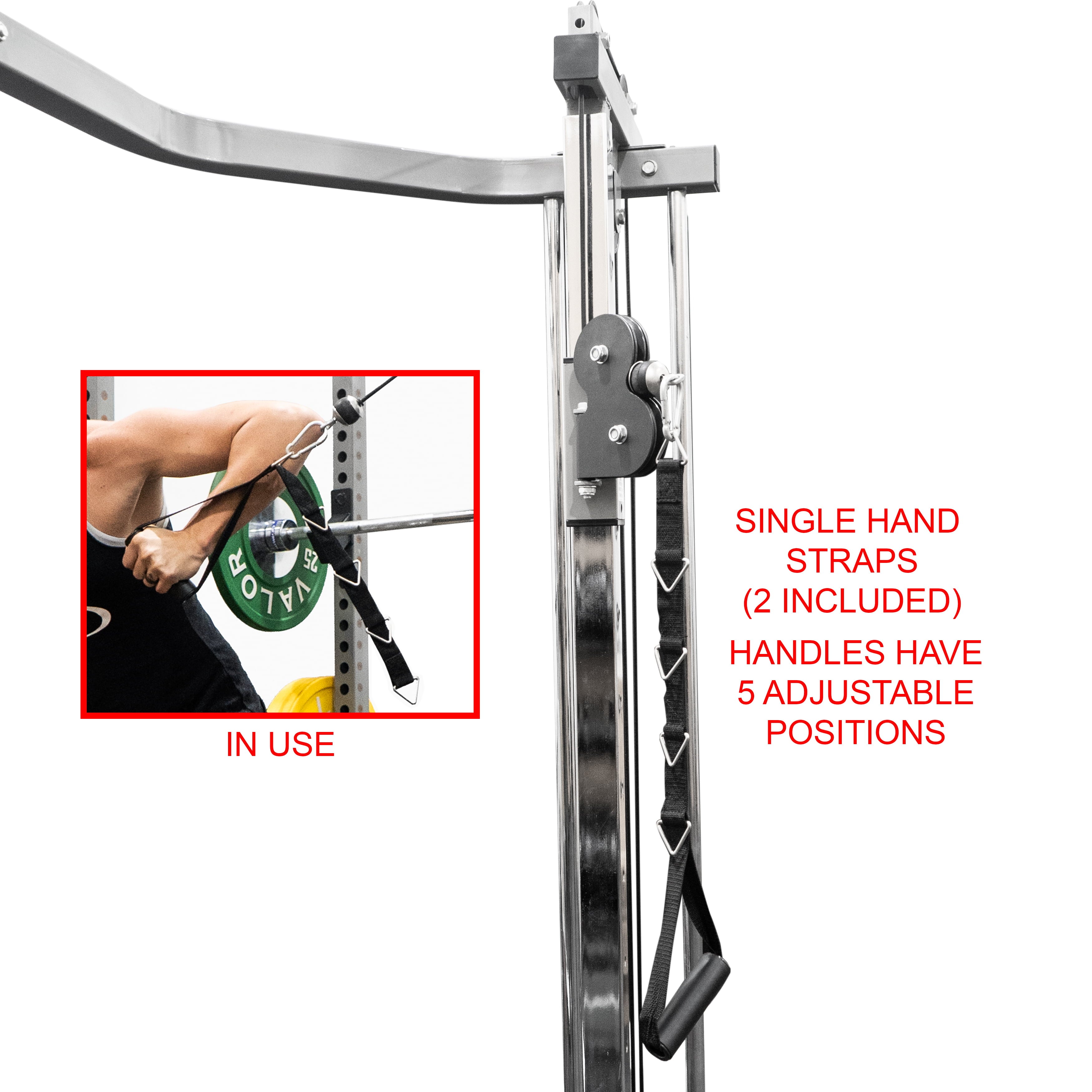 BD-7BCC Power Rack with Lat Pull & Cable Crossover Attachments