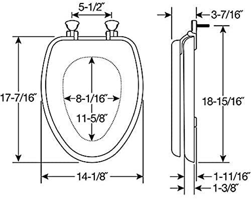 Mayfair 1815CP 000 Soft Toilet Seat with Premium Chrome Hinges that will Neve...