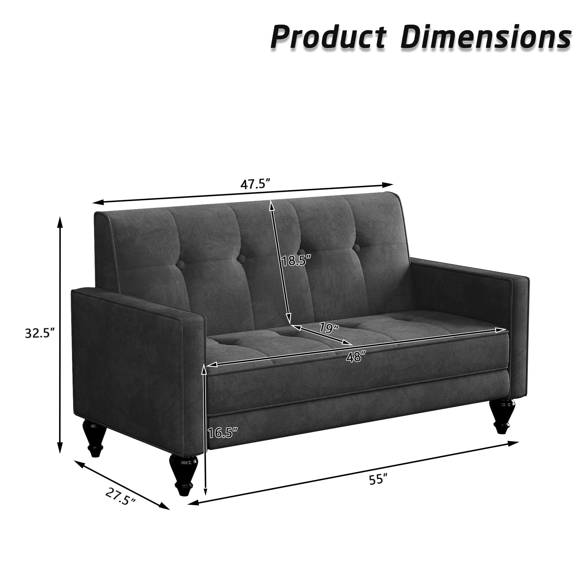 Apeaka Loveseat Sofa Couch Upholstered Small Love seat Modern Couch Sofa