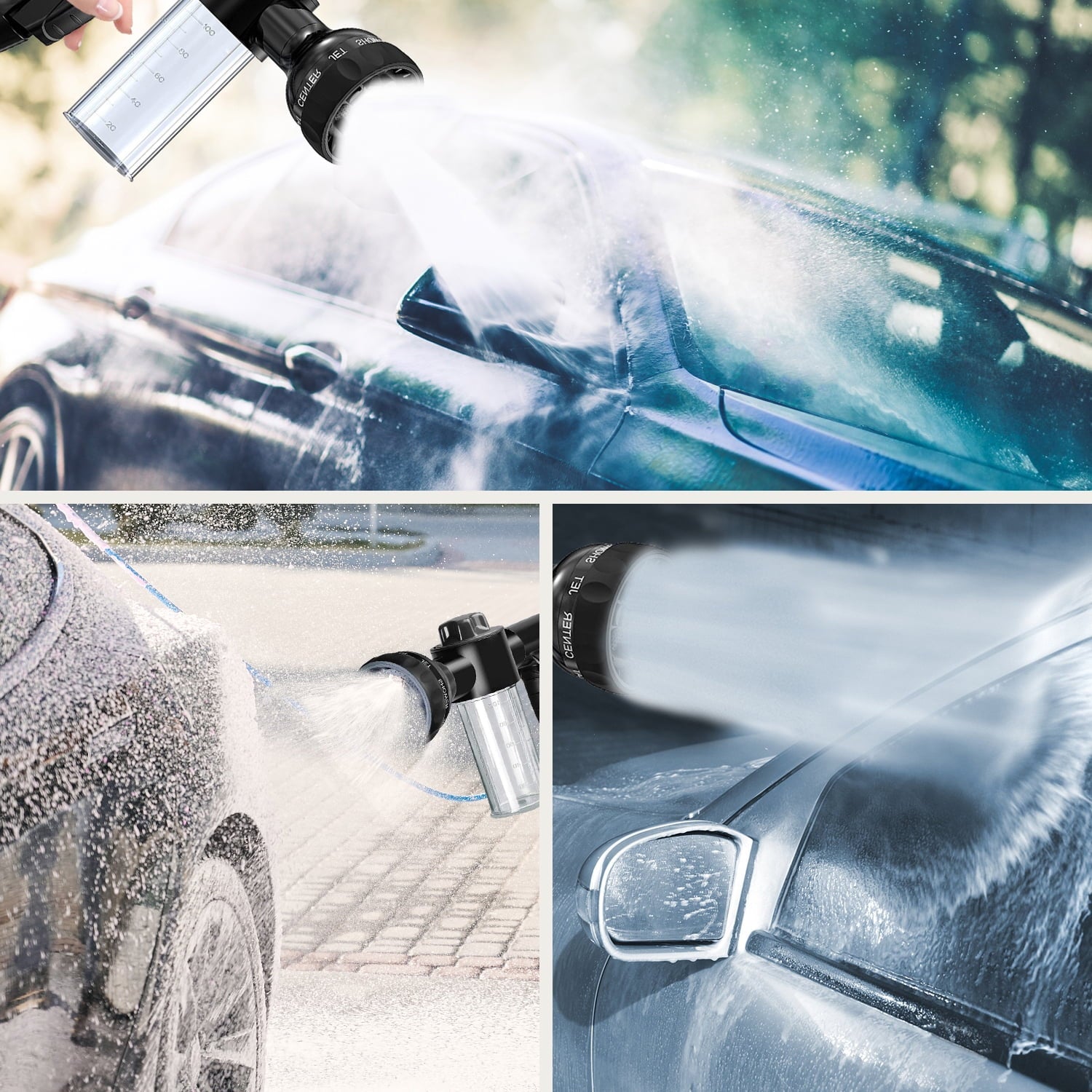 YILAIRIOU Car Wash Kit with Foam Gun - Car Wash Cleaning Kit with Wash Microfiber Sponge and Towels Tire Brush Collapsible Bucket Wash, Sprayers for Car Cleaning Gardens and Pets