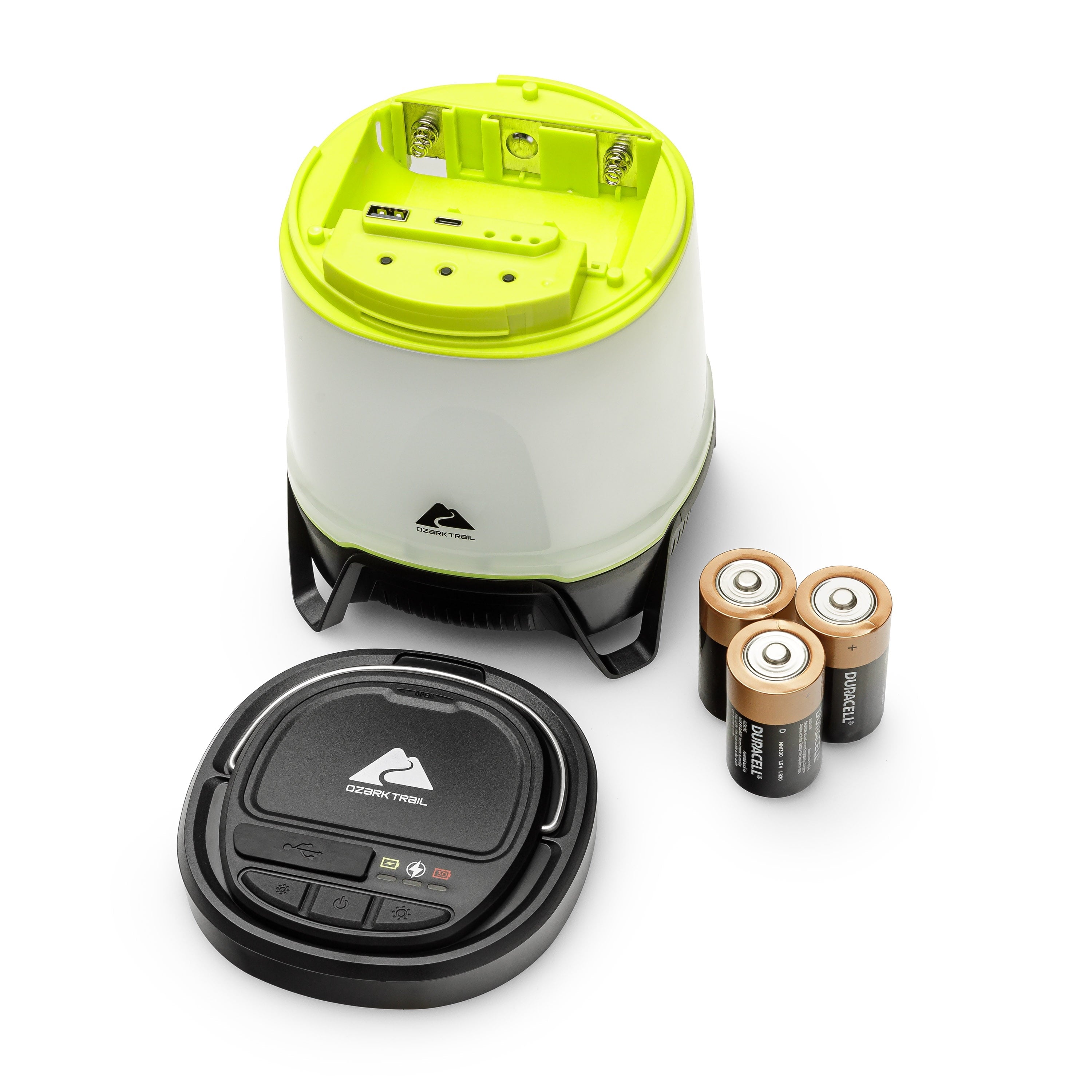 Ozark Trail 750 Lumen Hybrid Power LED Camping Lantern, Built-in Rechargeable & 3D Batteries