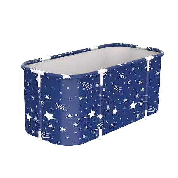 Large Foldable Bathtub Portable Soaking Bath Tub Ice Bathtub Hot Bathtub Eco-Friendly Bathing Tub with Back Pad for Shower Stall,Thickening with Thermal Foam to Keep Temperature（No Cover）