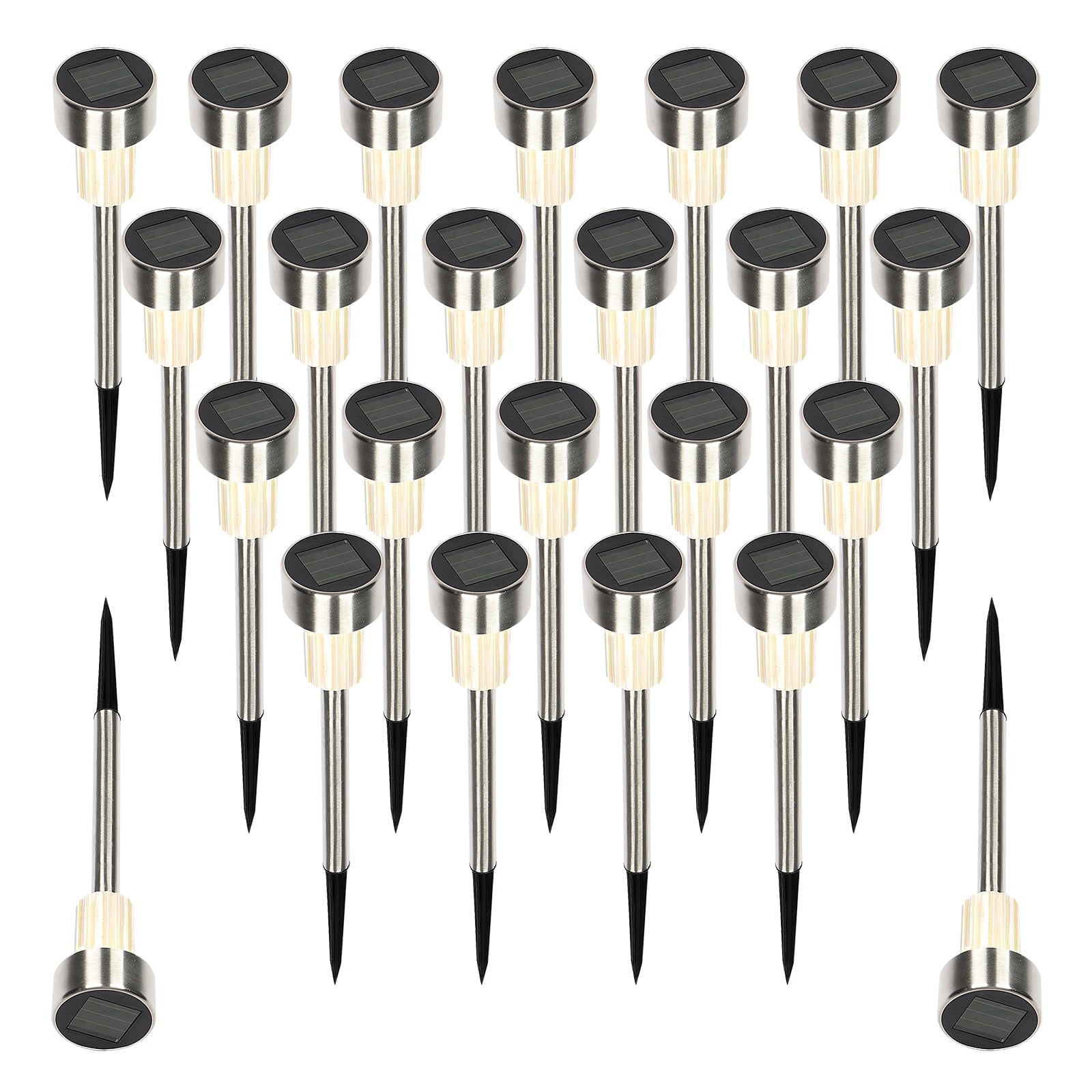 GoDecor 24 Piece 5W Warm White Solar Power LED Lawn Lights