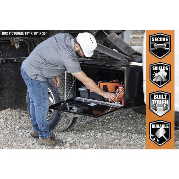 14 in. x 12 in. x 24 in. Gloss Black Steel Underbody Truck Tool Box