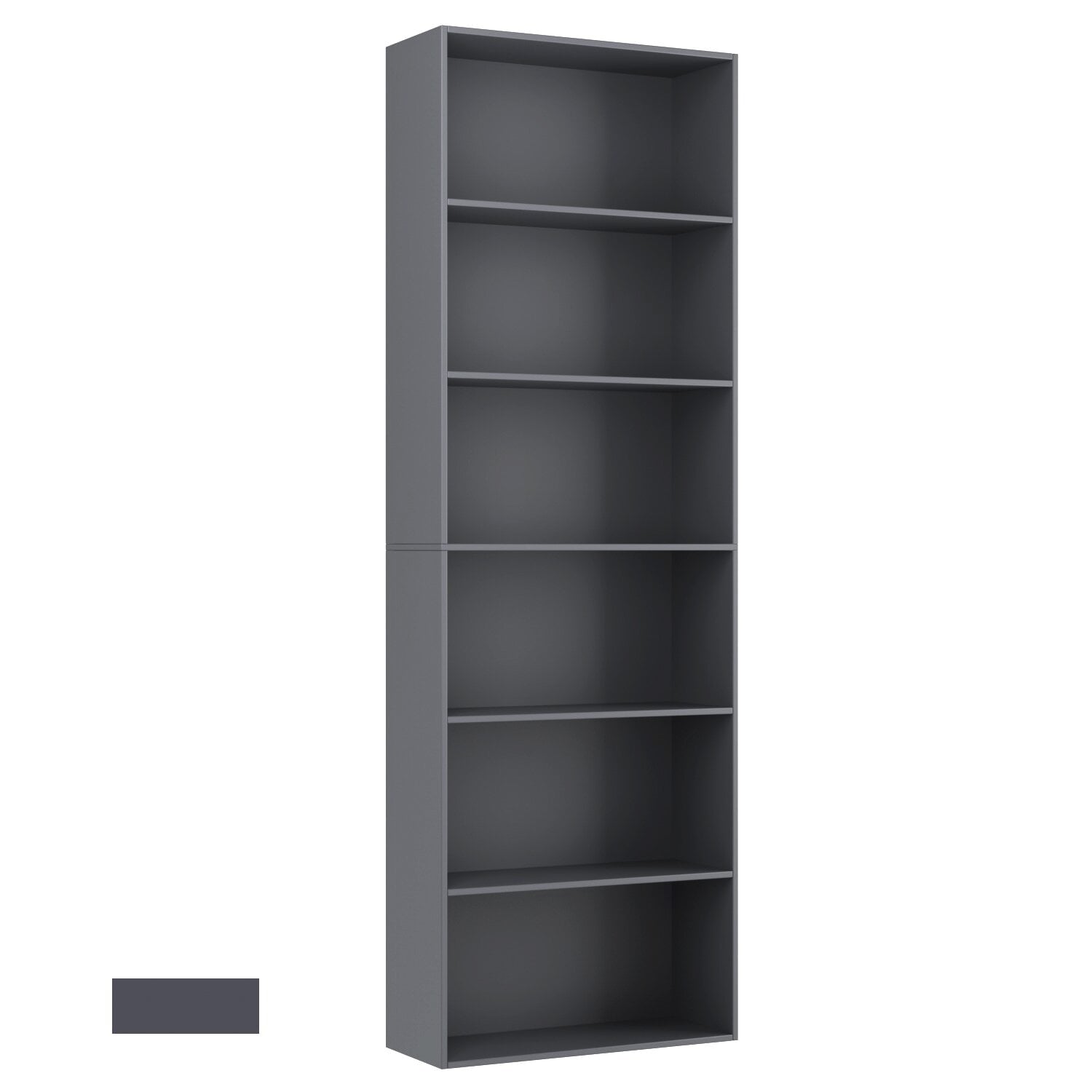 Homfa 6-tier Gray Bookshelf,  70.8