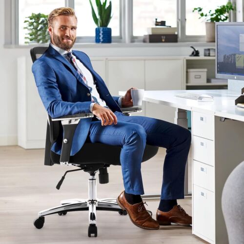 Big and Tall Office Chair 500lbs Heavy Duty Ergonomic Mesh Chair Computer