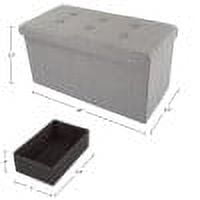 Lavish Home 30-Inch Folding Storage Ottoman with Removable Bin (Gray)
