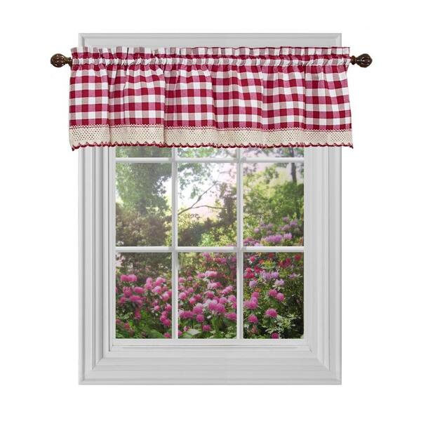 Buffalo Check 42 in. W x 84 in. L Polyester/Cotton Light Filtering Window Panel in Burgundy