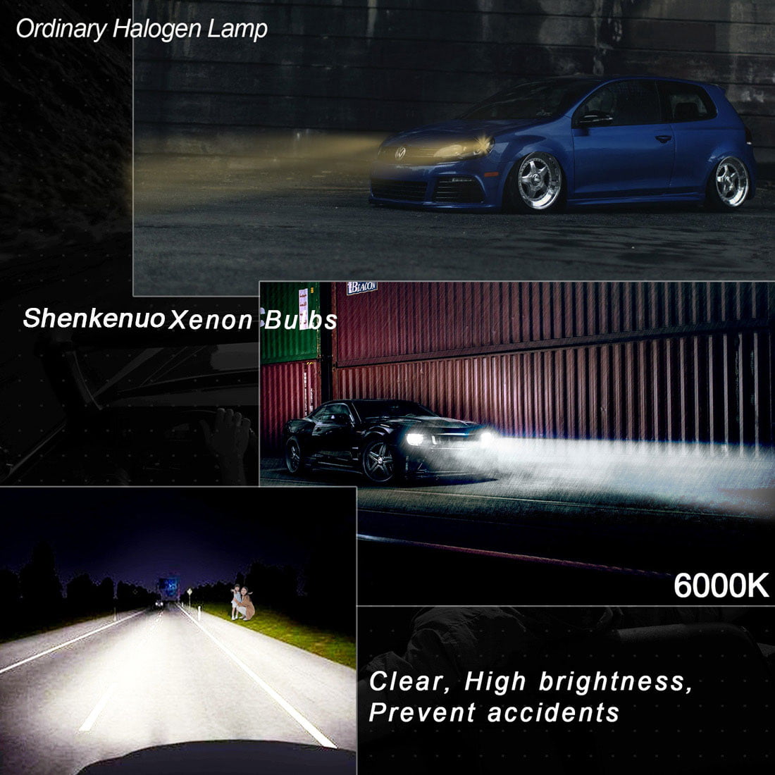 D3S HID Headlight Bulbs Xenon 6000K Cold White 35W Replacement 66340 42403 42302 Headlamp - Pack of 2