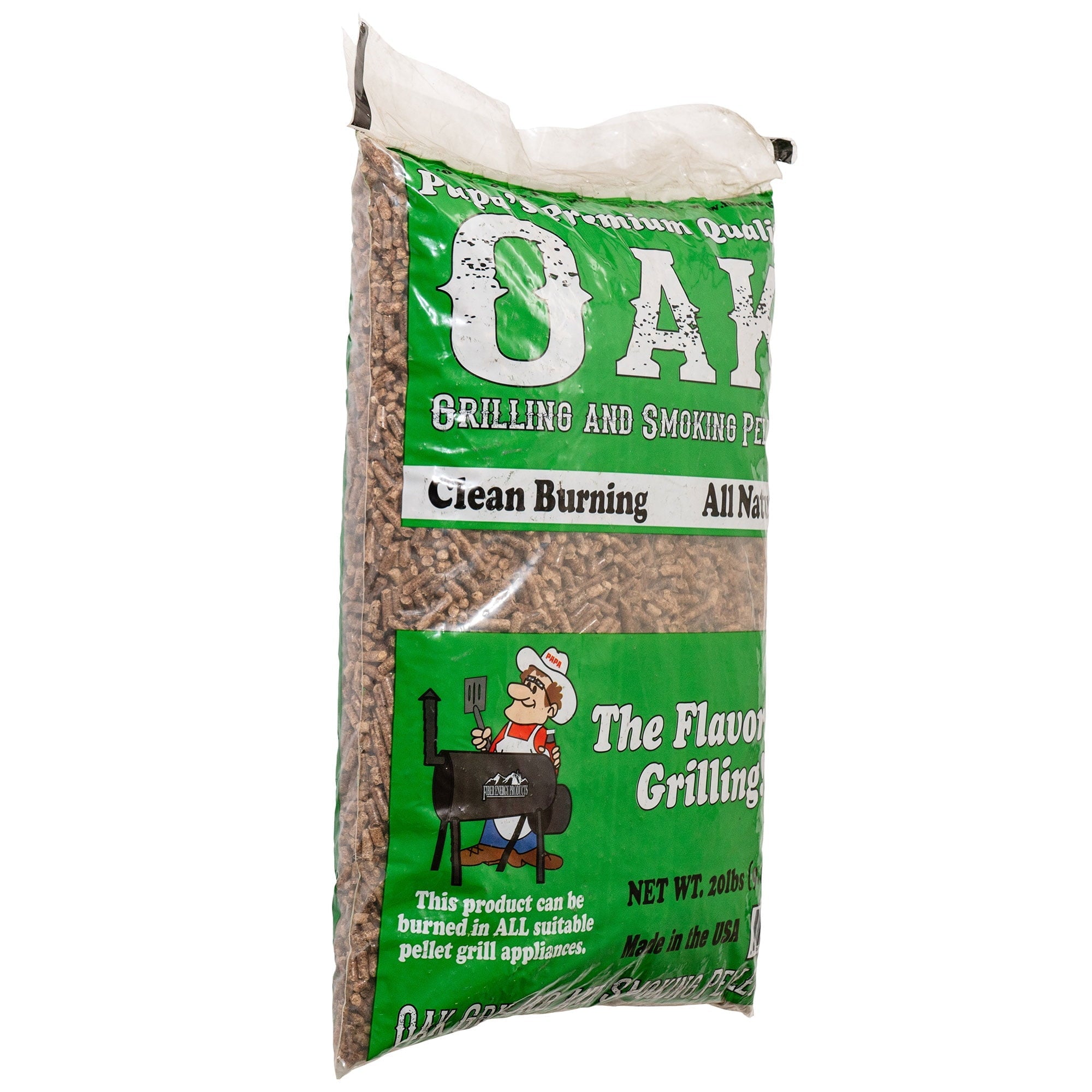 Papa's Premium Hardwood Blend Grill and Smoker Wood Pellets, Oak, 20 Pounds