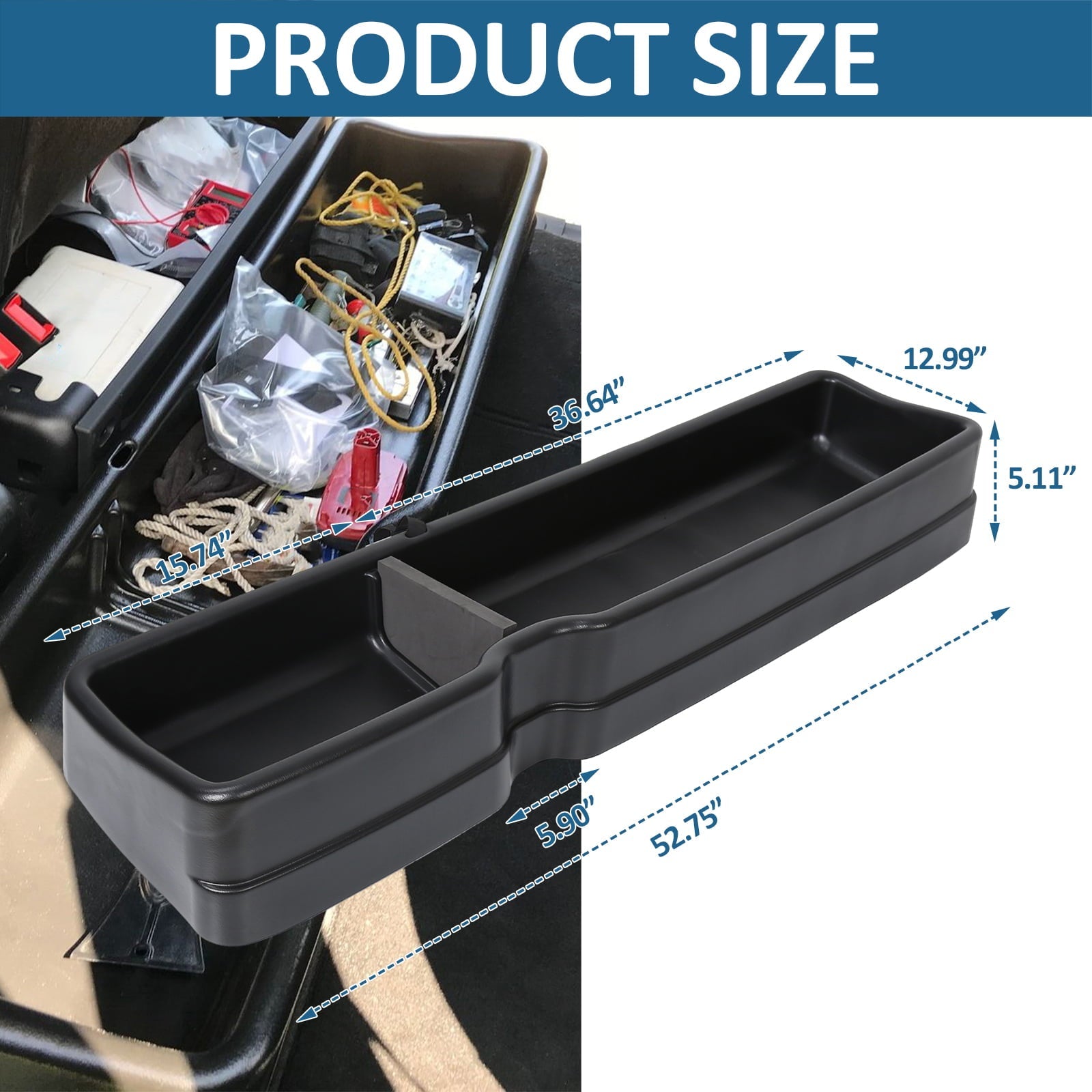 Kojem Underseat Storage Box for 2015-2022 Ford F150 Super Crew Cab 2017-2021 F250 F350 F450 Storage Box Under Seat Cargo Organizer Bins Pickup Trucks