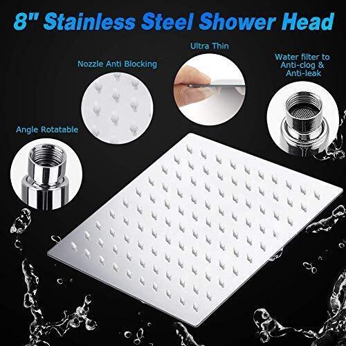 Head, High Pressure 8'' Rainfall Stainless Steel Shower Head/Handheld Combo with