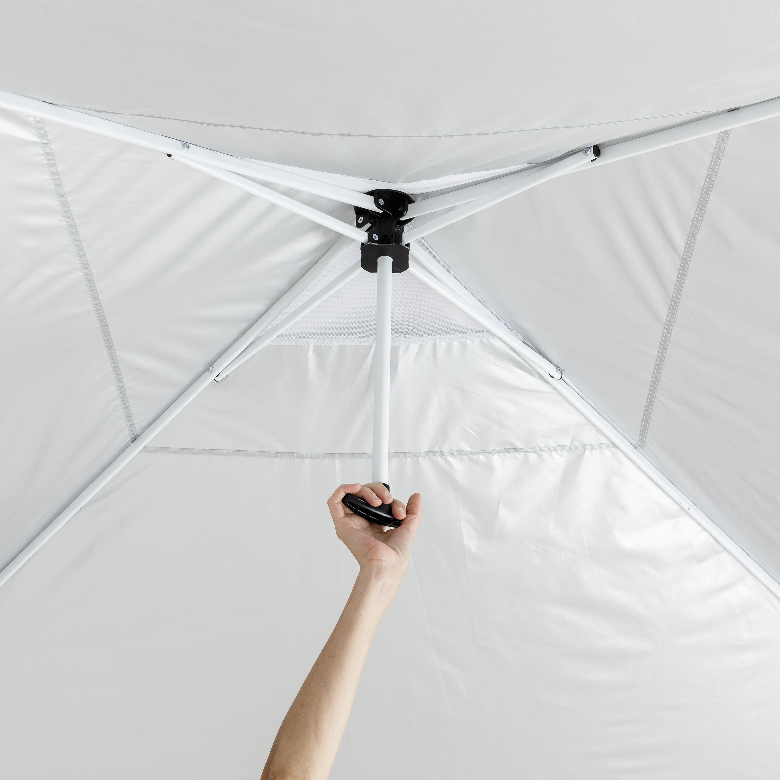 Ozark Trail Simple Push Straight Leg Instant Canopy, White, 10 ft x 10 ft