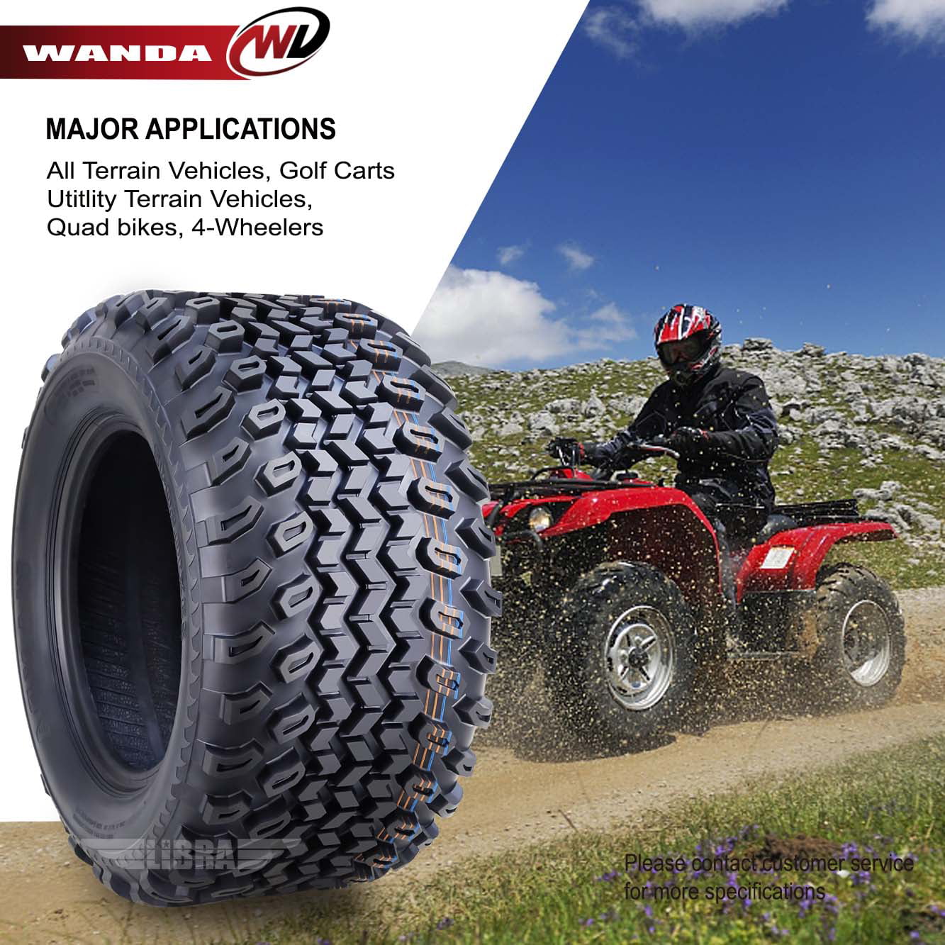 WANDA 23X10.5-12 Golf Cart ATV Tires 4 Ply 23x10.5x12 10143