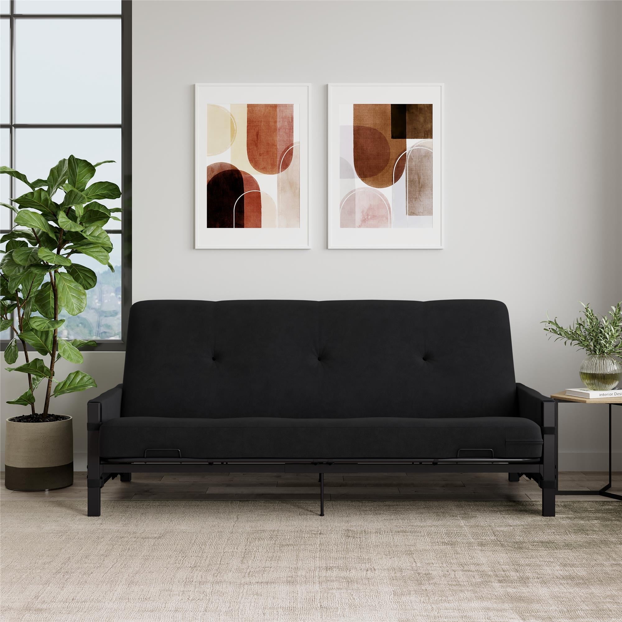 DHP Fairview Futon Set with Black Metal Frame, 6