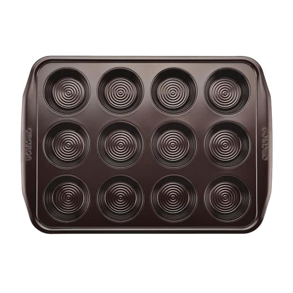 12-Cup Chocolate Brown Non-Stick Bakeware Muffin Pan