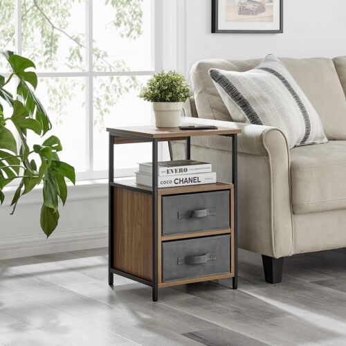 Mainstays 2-Drawers Nightstand With USB Bedroom Bedroom Black