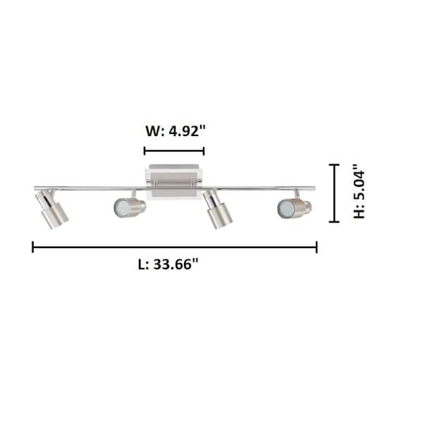 Davida-2 3 ft. Matte Nickel/Chrome Fixed Track Lighting Kit