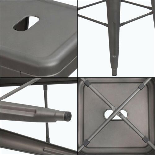 30 Inches 4 Metal Bar Stools Stackable High Backless Lightweight Rubber Feet