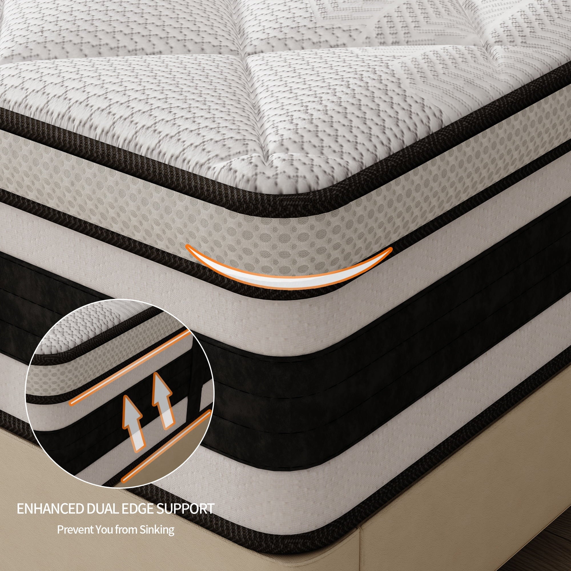 Size Mattress, Nisien 10 Inch Gel Memory Foam Hybrid Queen Mattress in a Box,Firm,Euro Top Bed Mattress for Cooler Sleep,100-Night Free Trial