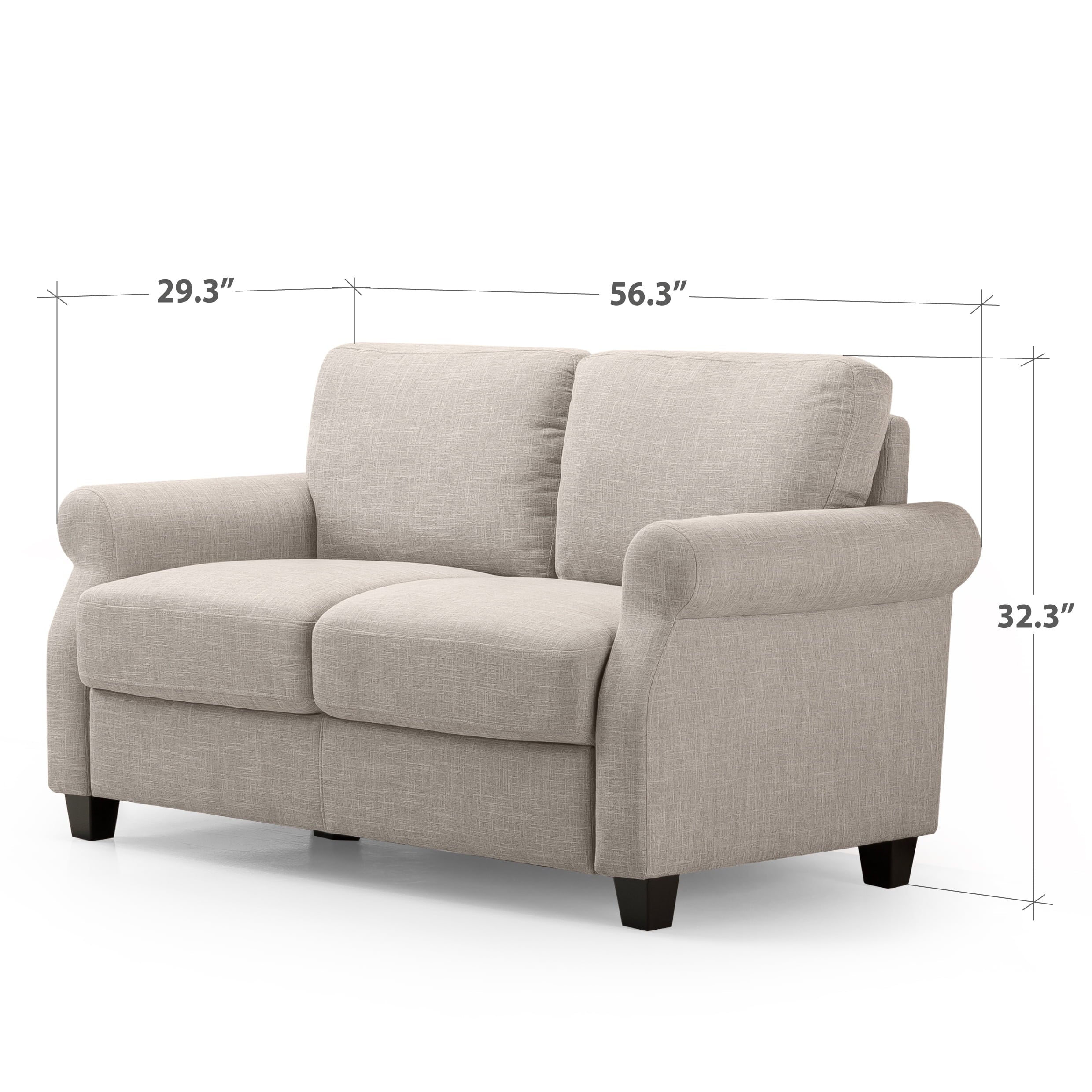 Zinus Josh 2-Seater Loveseat, Beige