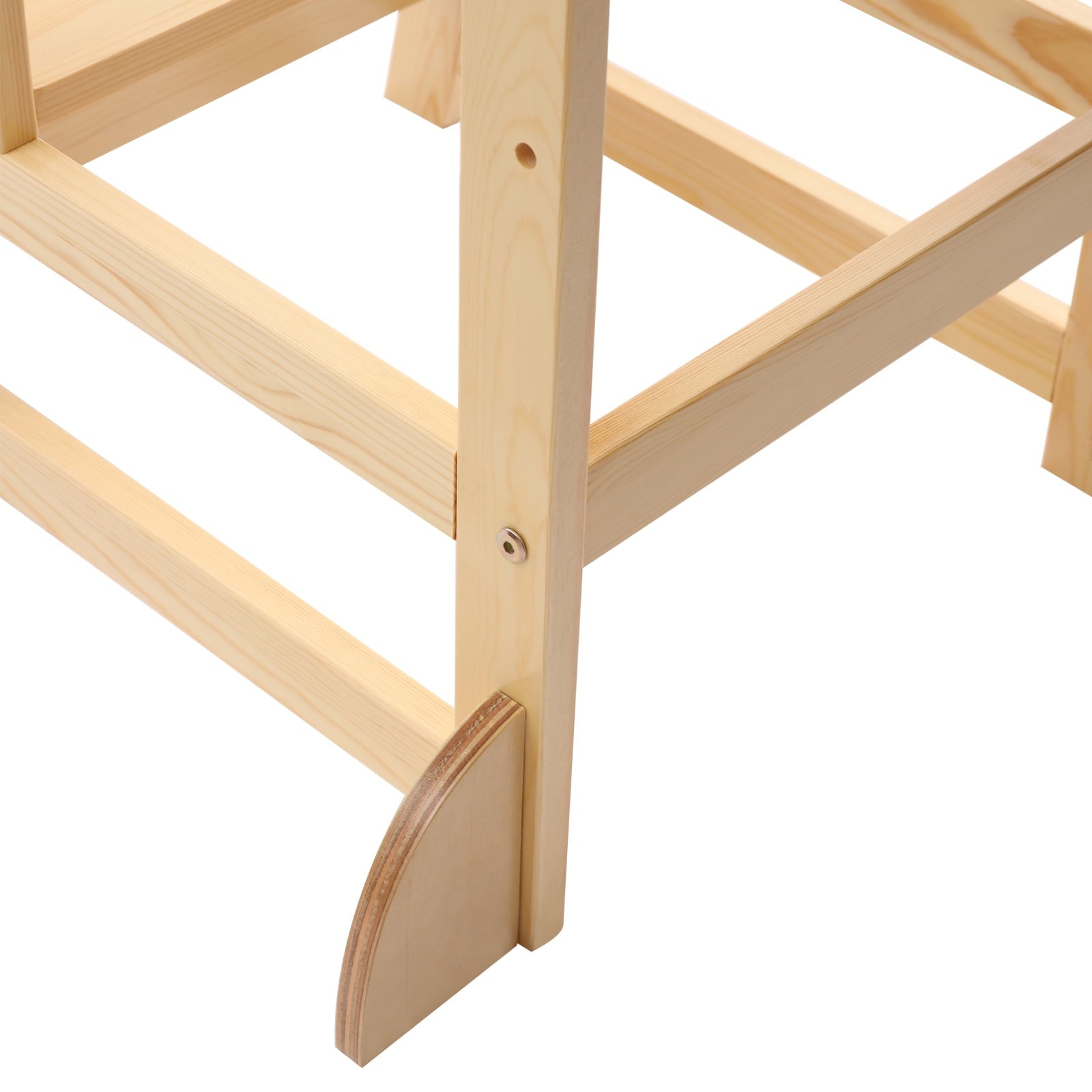 Kitchen Step Stool with Safety Rails Natural