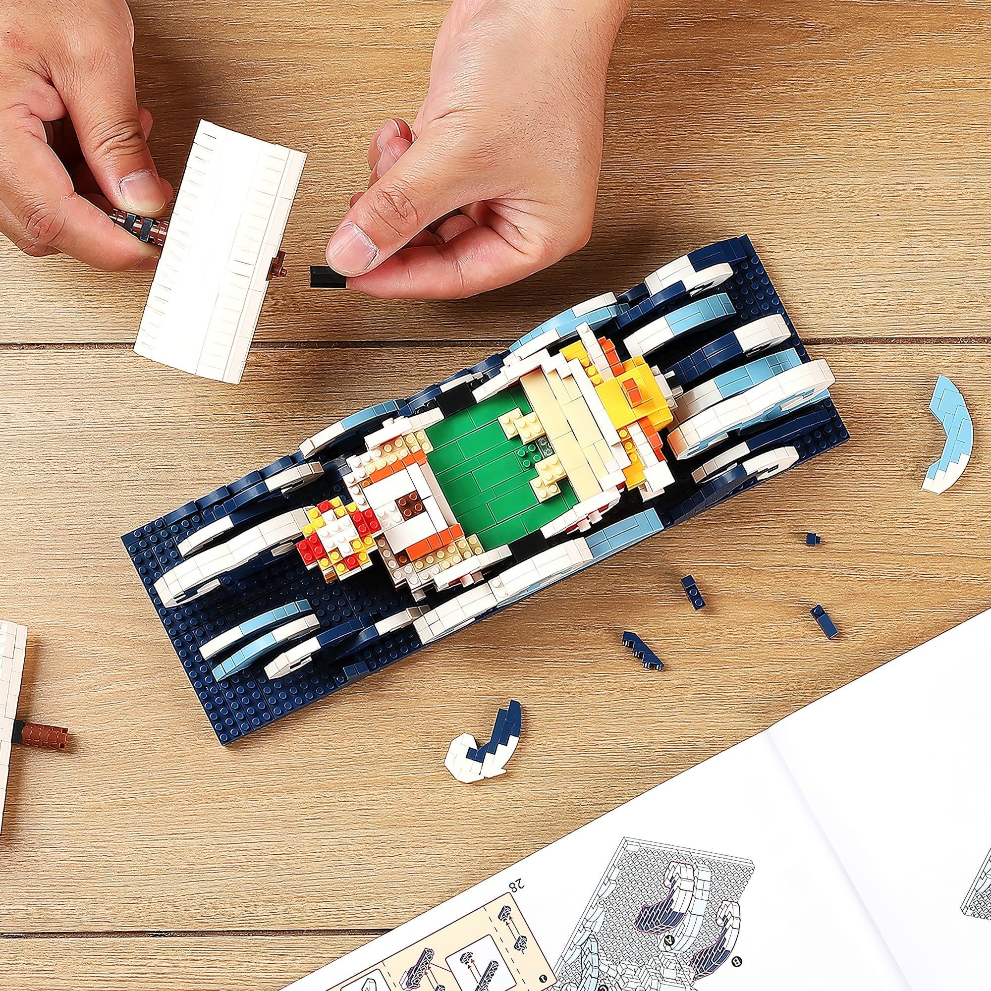 HI-Reeke Building Block Set One Piece Anime Ship in a Bottle Micro Brick Kit Thousand Sunny Toy