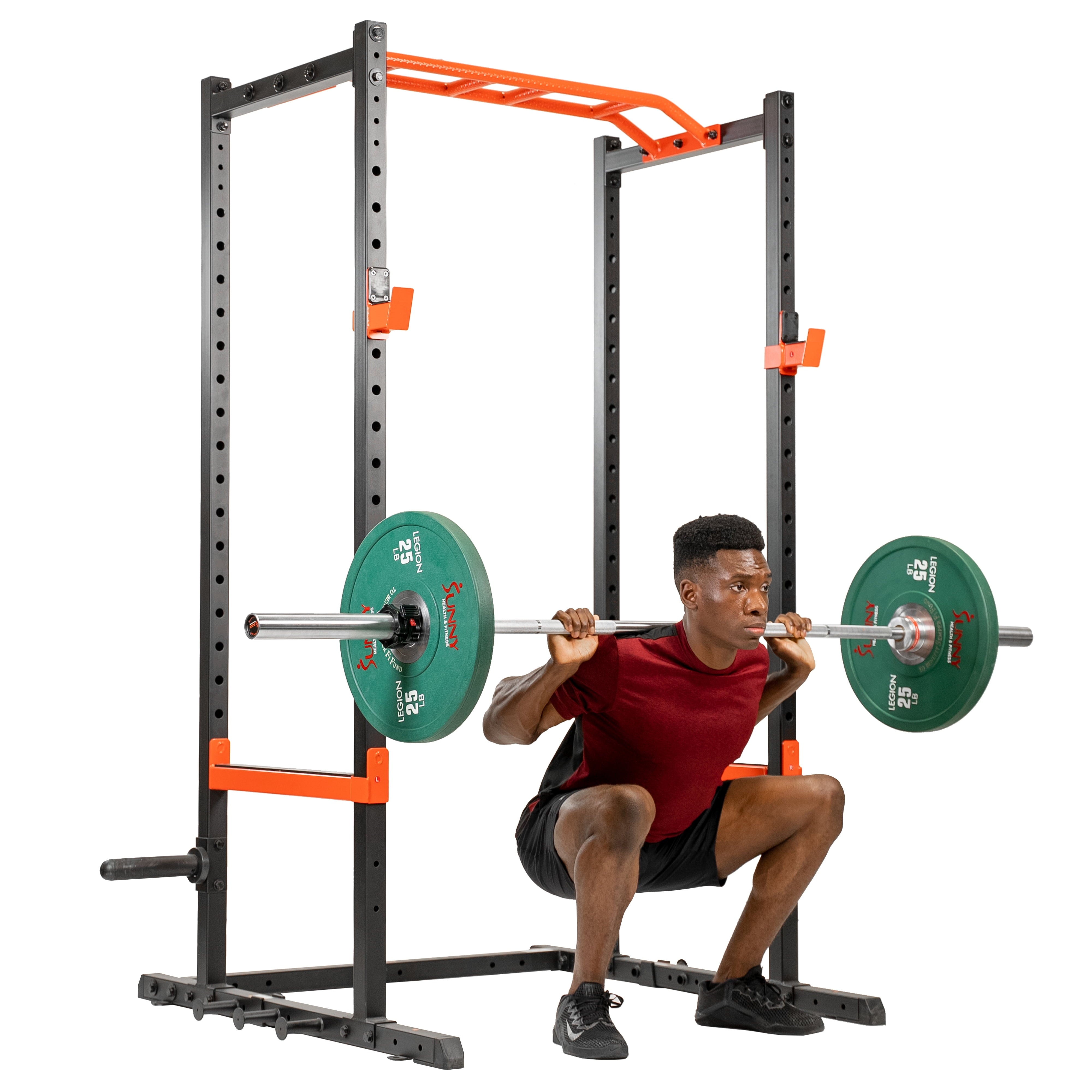 Sunny Health & Fitness Power Zone Power Rack, Home Gym Station Power Cage, Strength Exercise Equipment, SF-XF9925
