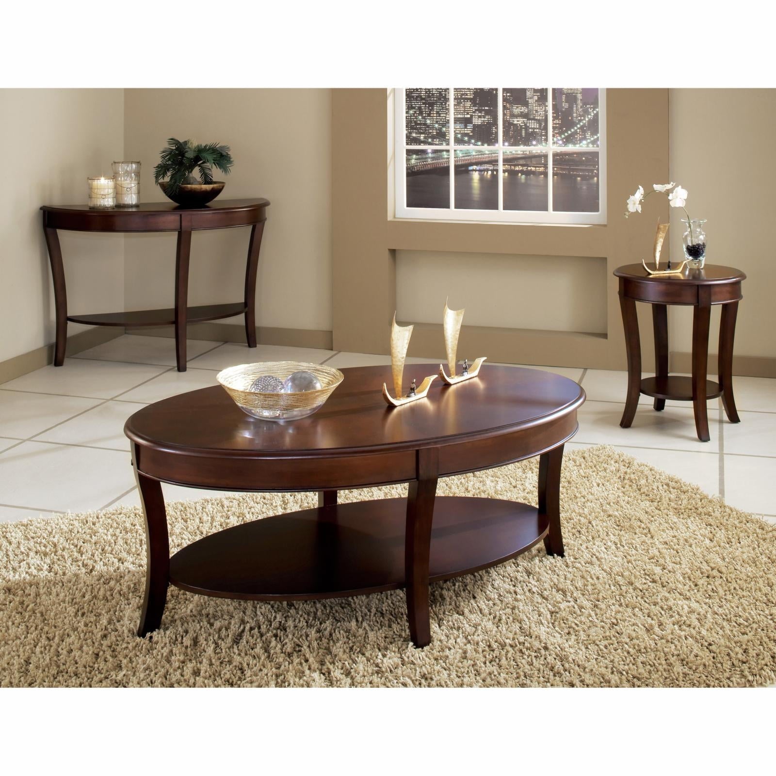 Steve Silver Troy Oval Cherry Wood Coffee Table