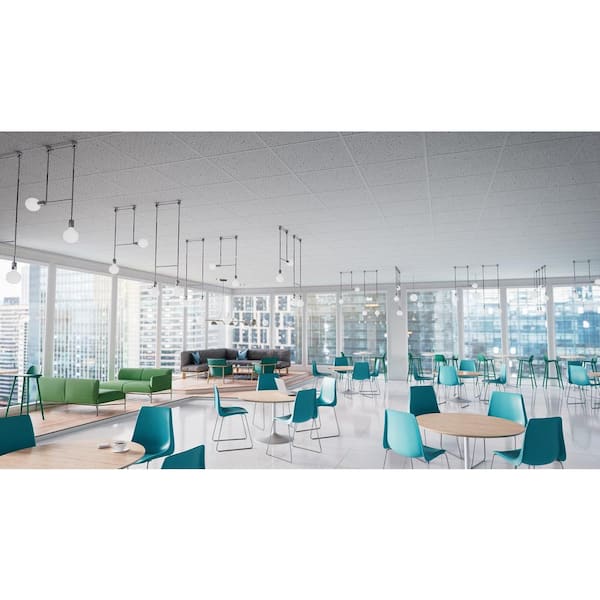 2 ft. x 4 ft. Fifth Avenue White Square Edge Lay-In Ceiling Tile, case of 8 (64 sq. ft.)