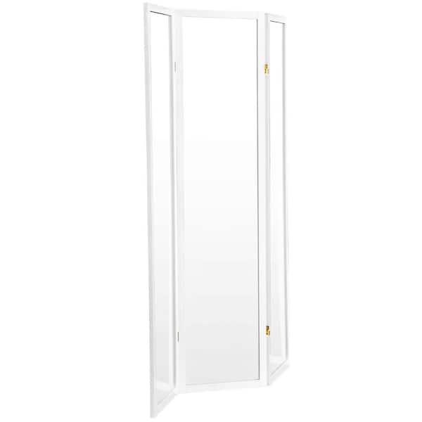 6 ft. Tall Clear Plastic Partition White 3 Panel