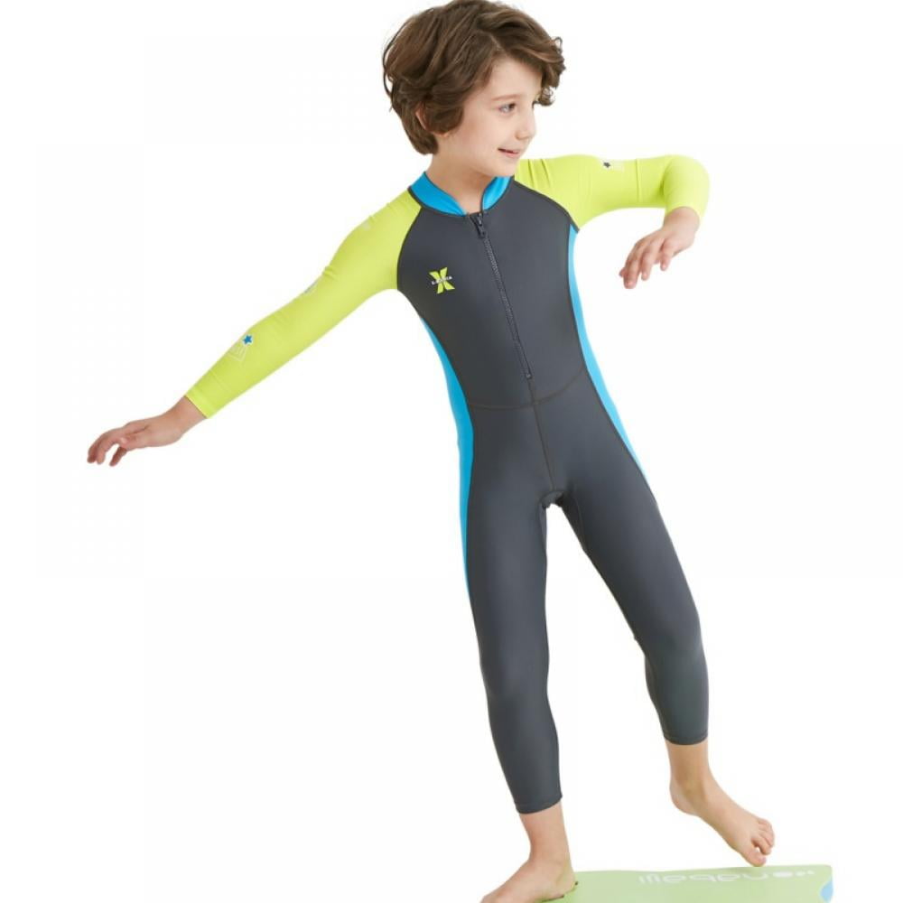 Kids Girls Boys UV Protection Swimsuits 2.5mm Neoprene Keep Warm Wetsuit Long Sleeves Diving Suits