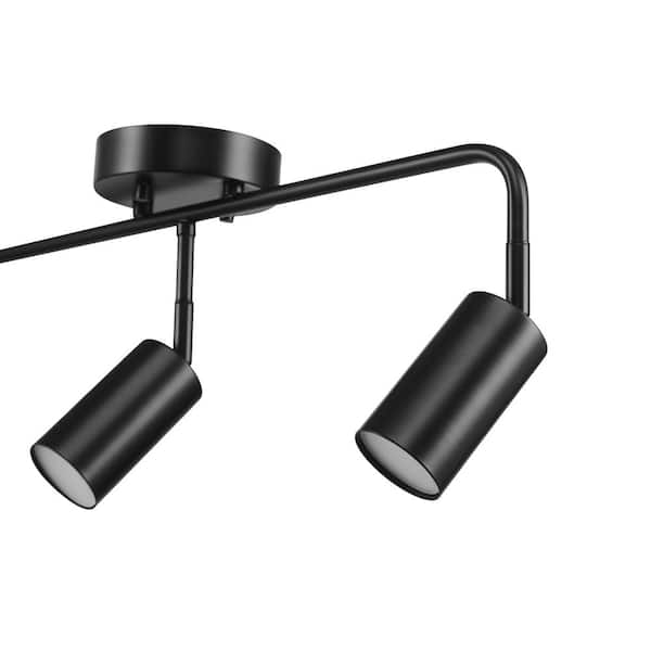 1500 Lumens 3-Light Matte Black Integrated LED Fixed Track Lighting Kit