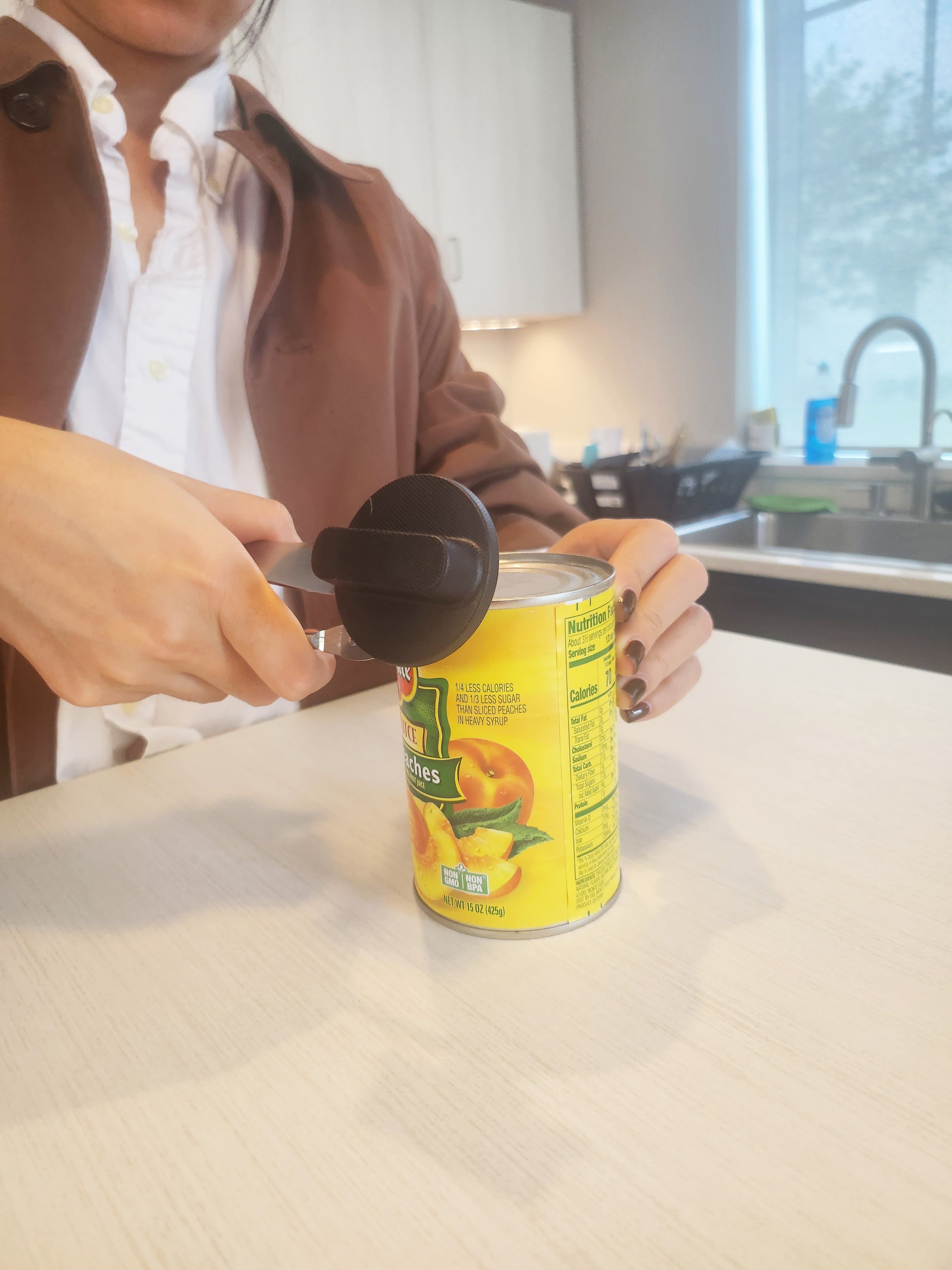 Mainstays Can Opener Stainless Steel Hand Grip Can and Bottle Opener, Silver and Black