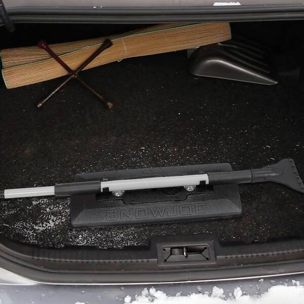 18 in. 4-in-1 Telescoping Snow Broom and Ice Scraper with Headlights, Black