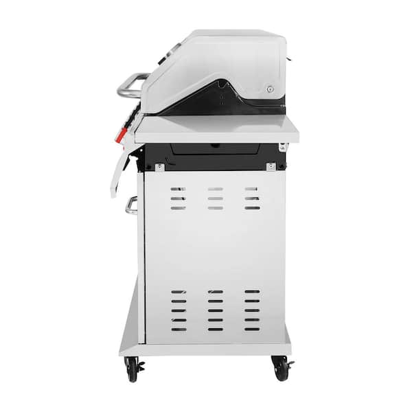 6-Burner Propane Gas Grill in Stainless Steel with Sear Burner and Side Burner