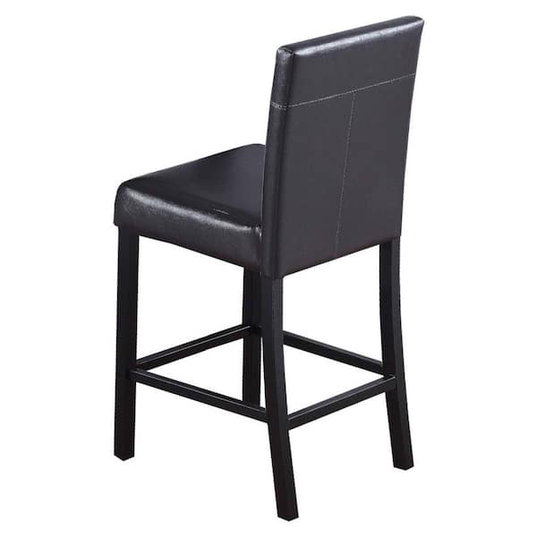 Haskel 39 in. H Black Faux Leather Counter Height Stools (Set of 2)