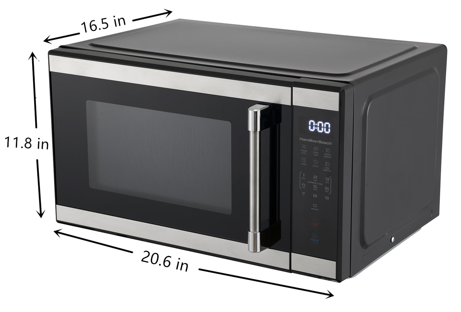 Hamilton Beach 1.1 cu ft Countertop Microwave Oven in Stainless Steel