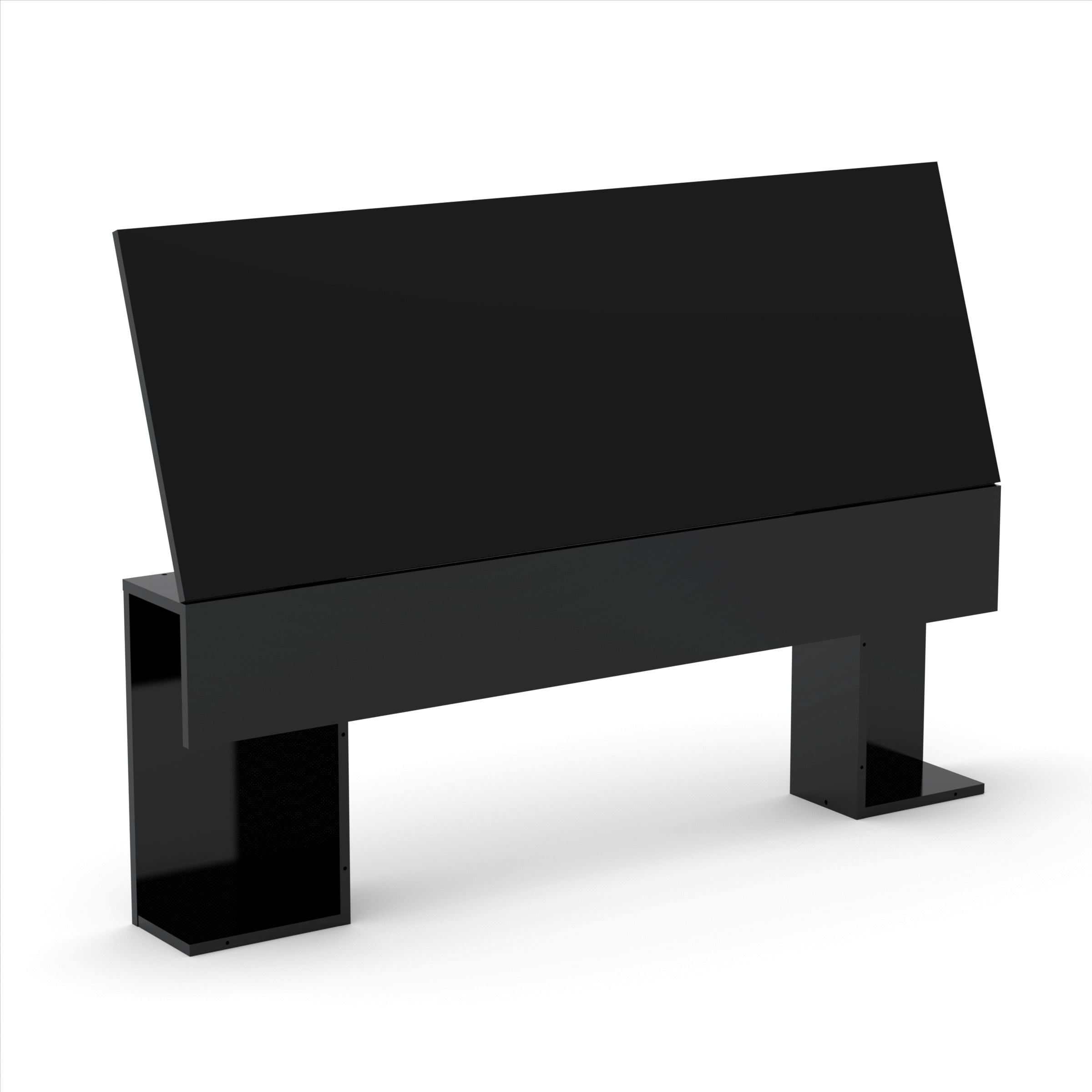 Nexera Corbo Storage Bed with Lateral Storage Headboard, Black