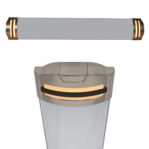 4 ft. Brushed Nickel Matte Black End Caps 5250 Lumens Integrated LED Wraparound Light Adjustable CCT Night Light Feature