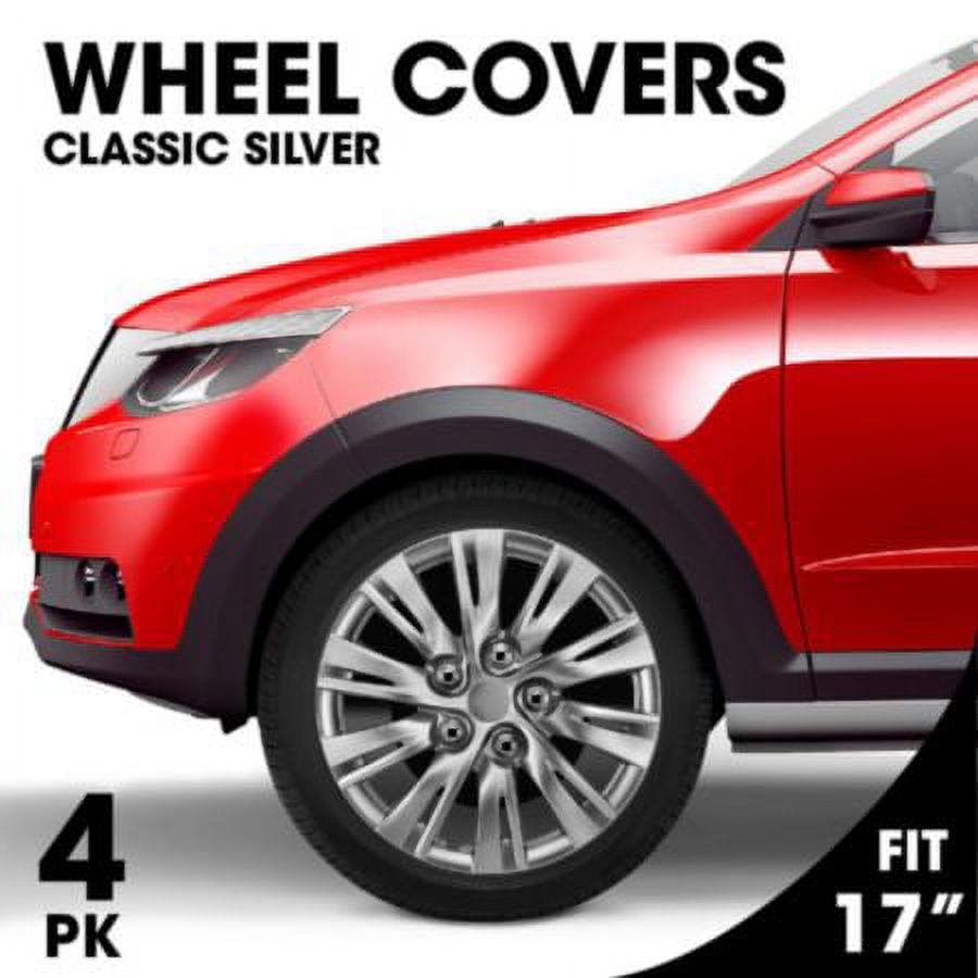 Autocraft Car & SUV Wheel Cover - Hubcaps - Classic Silver High-impact ABS - Trend - Universal - 17