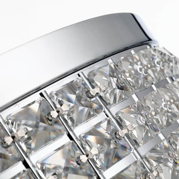 Jackson 4-Light 15 in. Chrome Flush Mount With Crystal